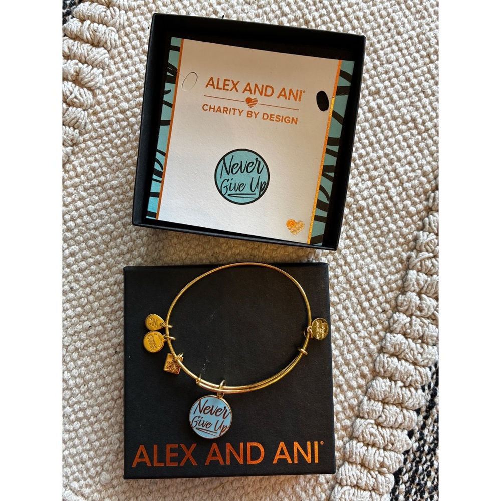 Alex and Ani Gold Bangle “Never Give Up”